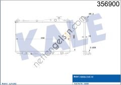 KALE 356900 MOTOR RADYATORU CIVIC VII-( OTOMATIK ) ( 350x658x16 )  HONDA BİNEK MOTOR SU RADYATORU