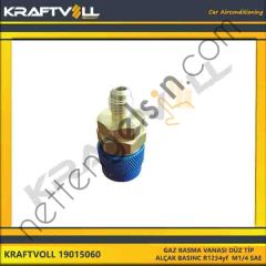 KRAFTVOLL 19015060 GAZ BASMA VANASI DÜZ TIP (LP QUICK COUPLER) ALÇAK BASINC R1234yf M1/4 SAE  GENEL BİNEK KLIMA SISTEM ÜRÜNLERI