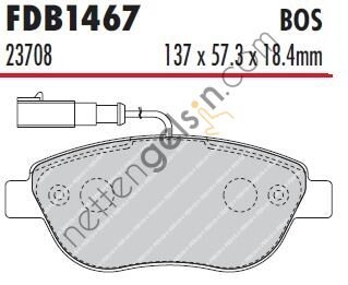 FERODO FDB1467W ON FREN BALATA STILO HB  FIAT BİNEK FREN BALATASI