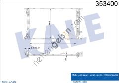 KALE 353400 MOTOR RADYATORU (720X468X26)(TURBO RADYATORU BIRLIKTE ) OTOMATIK AUDI A4 A5 Q5 2,0TFSI 1,8TFSI 2,0T  VW-AUDI-SEAT-SKODA BİNEK MOTOR SU RADYATORU