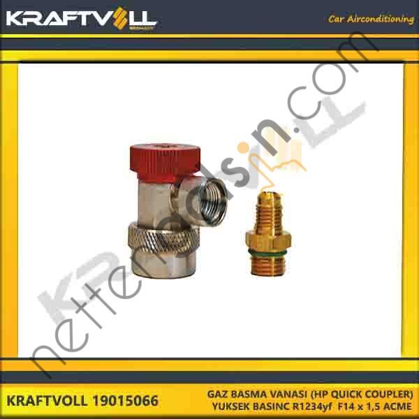 KRAFTVOLL 19015066 GAZ BASMA VANASI (HP QUICK COUPLER) YUKSEK BASINC R1234yf F14 x 1,5 ACME  GENEL BİNEK KLIMA SISTEM ÜRÜNLERI