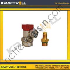 KRAFTVOLL 19015066 GAZ BASMA VANASI (HP QUICK COUPLER) YUKSEK BASINC R1234yf F14 x 1,5 ACME  GENEL BİNEK KLIMA SISTEM ÜRÜNLERI