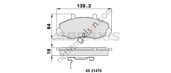 BRAXIS AB0098 ON FREN BALATASI TRANSIT T12 91 > 00  FORD BİNEK FREN BALATASI