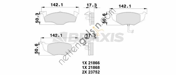 BRAXIS AB0102 ON FREN BALATASI FABIA (6Y2) 1,0/1,2/1,4/1,4 16V/1,4TDI/1,9SDI/1,9TDI/2,0 00-> POLO (9N) 1,2/1,4/1,6  VW-AUDI-SEAT-SKODA BİNEK FREN BALATASI