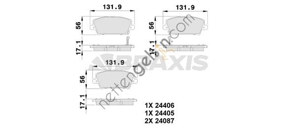 BRAXIS AB0103 ON FREN BALATASI HONDA CIVIC HATCBACK 2006-> CIVIC SEDAN 2012->  HONDA BİNEK FREN BALATASI
