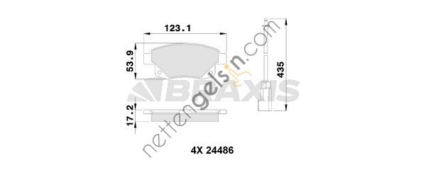 BRAXIS AB0109 ARKA FREN BALATASI TRANSIT V347 V348 2.2TDCI / 2.4TDCI / 3.2TDCI 06 /> FISLI  FORD BİNEK FREN BALATASI