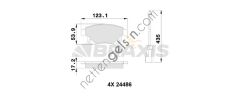 BRAXIS AB0109 ARKA FREN BALATASI TRANSIT V347 V348 2.2TDCI / 2.4TDCI / 3.2TDCI 06 /> FISLI  FORD BİNEK FREN BALATASI