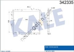 KALE 342335 MOTOR SU RADYATORU TOYOTA HILUX 2,5 D4D 3,0 D4D 4X4 2006> OTOMATIK VITES (525X648X26)  TOYOTA BİNEK MOTOR SU RADYATORU