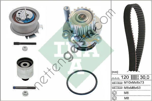 INA 530020132 EKSANTRIK GERGI KITI DEVIRDAIMLI (120x30) T5 CADDYIII JETTA GOLFV 1.4 1.9TDI AVB AVF AWX AXB BJB BLS  VW-AUDI-SEAT-SKODA BİNEK TRİGER SETİ