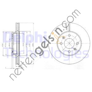 DELPHI BG4096 ON FREN DISKI (AYNASI) ACCENT ERA / I20 07-> 1,2 / RIO 05-> 256mm  HYUNDAI BİNEK FREN DİSKİ