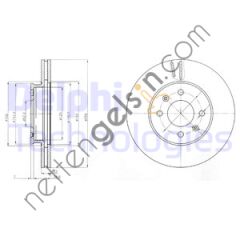 DELPHI BG4096 ON FREN DISKI (AYNASI) ACCENT ERA / I20 07-> 1,2 / RIO 05-> 256mm  HYUNDAI BİNEK FREN DİSKİ