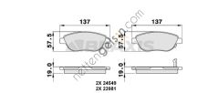 BRAXIS AB0137 ON FREN BALATASI BUYUK TIP CORSA D 1.3 CDTI 06 >  OPEL BİNEK FREN BALATASI