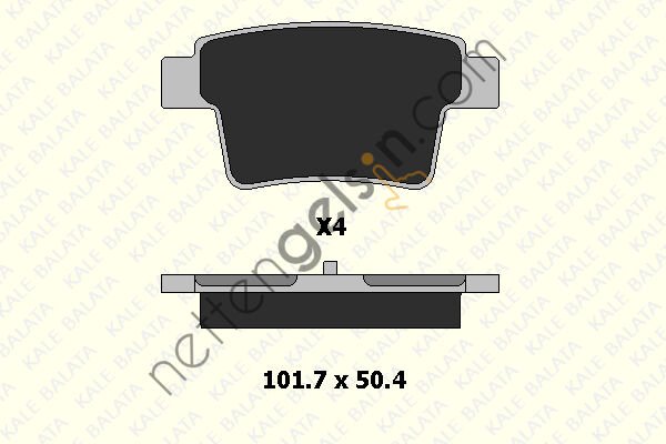 KALE B 24260 163 04 ARKA FREN BALATASI MONDEO III 04>07 JAGUAR X TYPE ESTATE 05>09  FORD BİNEK FREN BALATASI