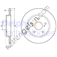 DELPHI BG4183C ARKA FREN DISKI (AYNASI) COROLLA 07-> / AURIS 07-> 270mm DOLU  TOYOTA BİNEK FREN DİSKİ