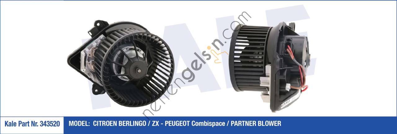 KALE 343520 KALORIFER MOTORU BERLINGO PARTNER ZX 1,4 8V / 1,6 16V / 1,9D (00 03) KLIMALI  PEUGEOT-CITROEN BİNEK KALORİFER MOTORU
