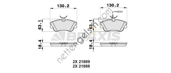 BRAXIS AB0143 ON FREN BALATASI RENAULT ESPACE III  RENAULT BİNEK FREN BALATASI