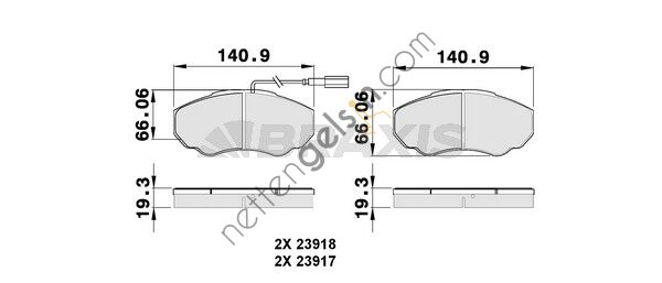 BRAXIS AB0146 ON FREN BALATASI BOXER DUCATO JUMPER 2.0HDI 2.0I 2.2HDI 14Q 02 06  FIAT BİNEK FREN BALATASI