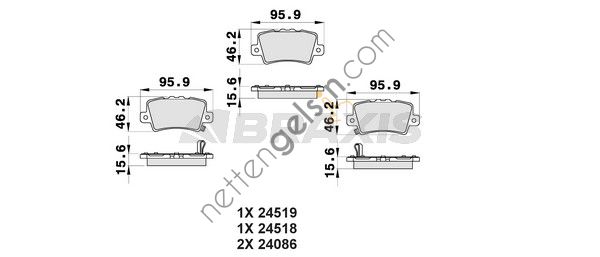 BRAXIS AB0155 ARKA FREN BALATASI CIVIC HB 07-11 SEDAN 12->  HONDA BİNEK FREN BALATASI