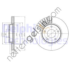 DELPHI BG4282C ON FREN AYNASI HAVALI NISSAN JUKE 1.5 DCI 1.6 10-> PULSAR 14-> (280X5)  NISSAN BİNEK FREN DİSKİ