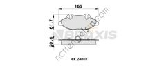 BRAXIS AB0156 FREN BALATASI ON VIANO W639 03> VITO W639 03>  MERCEDES BİNEK FREN BALATASI