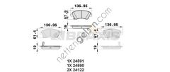 BRAXIS AB0163 ON FREN BALATASI COROLLA D4D 2007 - 2012 - AURIS D4D 2007 - 2012 - COROLLA 1,4 D4D 2013 ->  TOYOTA BİNEK FREN BALATASI