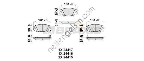 BRAXIS AB0167 ON FREN BALATASI INSIGNIA 16 INCH JANT  OPEL BİNEK FREN BALATASI