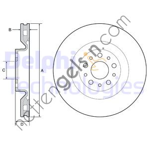 DELPHI BG4556 ON FREN DISKI (CIFTLI PAKET) OPEL COMBO, FIAT DOBLO 12>  FIAT BİNEK FREN DİSKİ