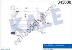 KALE 343600 TURBO SOGUTUCU RADYATOR (INTERCOLL) P406 P607 C5 DW10ATED (2,0HDI 8V) DW12TED4 (2,2HDI 16V) OLCU: (298×133,4×85)  PEUGEOT-CITROEN BİNEK TURBO RADYATÖRÜ
