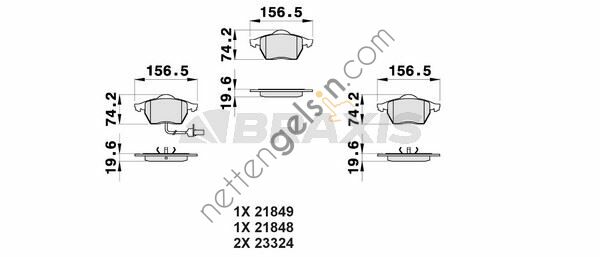 BRAXIS AB0171 ON FREN BALATASI SEAT VW FORD SHARAN ALHAM GALA  VW-AUDI-SEAT-SKODA BİNEK FREN BALATASI
