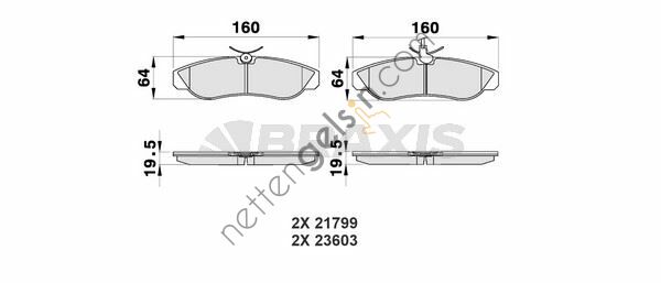 BRAXIS AB0181 ON FREN BALATASI FIAT PSA DUCATO JUMPER BOXER  FIAT BİNEK FREN BALATASI
