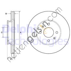 DELPHI BG4744C ON FREN DISK AYNASI HAVALI 256MM ACCENT BLUE 1,4BENZINLI-1,6CRDI 11->KIA RIO 1,2-1,4 BENZINLI-1,4 DI  KIA BİNEK FREN DİSKİ
