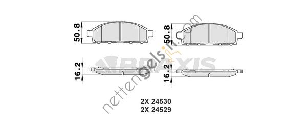 BRAXIS AB0187 ON FREN BALATASI MITSUBISHI L200 2.5 D 4X4 2006-2012 PAJERO 2008-> L200 2.4 2015-> FIAT FULLBACK 15->   MITSUBISHI BİNEK FREN BALATASI