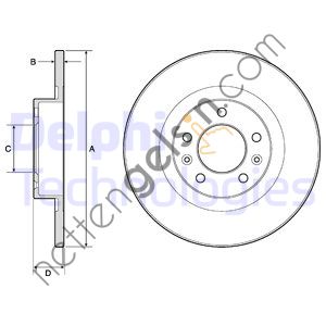 DELPHI BG4748C ARKA FREN AYNASI HAVALI 508 508 SW 1,6 VTI/1,6 THP/1,6 HDI/2,0 HDI11/10-  PEUGEOT-CITROEN BİNEK FREN DİSKİ