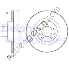 DELPHI BG4748C ARKA FREN AYNASI HAVALI 508 508 SW 1,6 VTI/1,6 THP/1,6 HDI/2,0 HDI11/10-  PEUGEOT-CITROEN BİNEK FREN DİSKİ