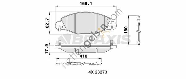 BRAXIS AB0188 ON FREN BALATASI FISLI C5 2,2 HDI-3,0 V6 HB / SEDAN  PEUGEOT-CITROEN BİNEK FREN BALATASI