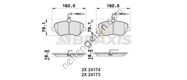 BRAXIS AB0194 ON FREN BALATASI P407 C6 2.2HDI 2.2 16V 3.0 2.7  PEUGEOT-CITROEN BİNEK FREN BALATASI