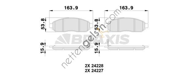 BRAXIS AB0198 ON FREN BALATASI NISSAN NAVARA 04-10 PATFINDER 05-11 (17 JANT)  NISSAN BİNEK FREN BALATASI