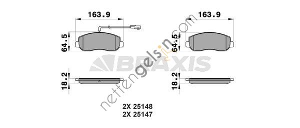 BRAXIS AB0199 ON FREN BALATASI MASTER III MOVANO 10>  RENAULT BİNEK FREN BALATASI