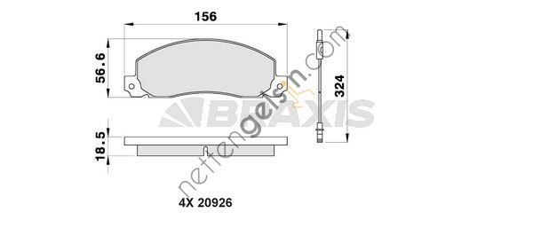 BRAXIS AB0200 ON FREN BALATASI RENAULT OPEL TRAFIC ARENA  RENAULT BİNEK FREN BALATASI