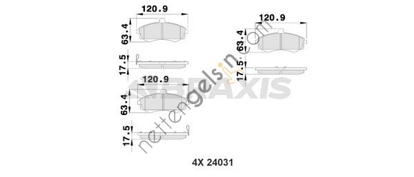 BRAXIS AB0211 ON FREN BALATASI HYUNDAI ELANTRA 01-03 - MATRIX 02-10  HYUNDAI BİNEK FREN BALATASI