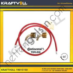 KRAFTVOLL 19015150 KLIMA GAZ BASMA HORTUMU 3000 MM F 1/4 X F 1/4 90° KIRMIZI CONTINENTAL  GENEL BİNEK KLİMA HORTUMU