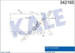 KALE 342165 MOTOR RADYATORU CARINA E 2.0 I / 2.0 GLI 92-97   TOYOTA BİNEK MOTOR SU RADYATORU