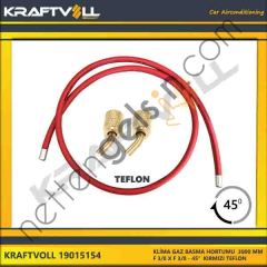 KRAFTVOLL 19015154 KLIMA GAZ BASMA HORTUMU 3000 MM F 3/8 X F 3/8 45° KIRMIZI TEFLON  GENEL BİNEK KLİMA HORTUMU