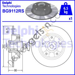 DELPHI BG9112RS ARKA FREN DISK AYNASI ( RULMANLI ) MEGANE III 1.2 TCE &sol; 1.4 TCE &sol; 1.5 DCI &sol; 1.6 DCI &sol; 1.6 &sol; 1.9 DCI &sol; 2.0 DCI &sol; 2.0 CVT &sol; 2.0 TCE  RENAULT BİNEK ABS CEMBERI