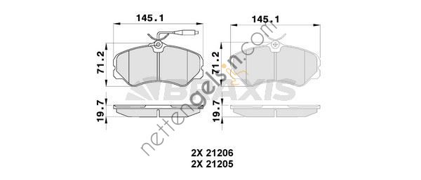 BRAXIS AB0235 ON FREN BALATASI FIAT PSA DUCA TALENTO J5 C25  FIAT BİNEK FREN BALATASI
