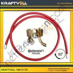 KRAFTVOLL 19015176 KLIMA GAZ BASMA HORTUMU 4000 MM F 1/4 D * F 1/4 90° KIRMIZI CONTINENTAL  GENEL BİNEK KLİMA HORTUMU