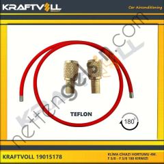 KRAFTVOLL 19015178 KLIMA GAZ BASMA HORTUMU 4000 MM F 3/8 X F 3/8 180° KIRMIZI TEFLON  GENEL BİNEK KLİMA HORTUMU