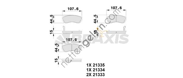 BRAXIS AB0239 ON FREN BALATASI ALTO 94 ->02 SWIFT I II 90 ->96 INDICA 03 ->08 INDIGO 03 -> CAPPUCINO 92 ->95  SUZUKI BİNEK FREN BALATASI