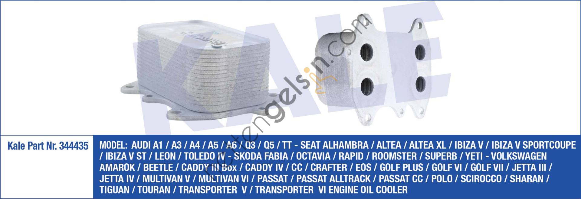 KALE 344435 YAG SOGUTUCU CADDY III T6 AMAROK BEETLE PASSAT / CC CRAFTER EOS GOLF VI VII JETTA POLO SCIROCCO TIGUAN TOURAN A1 A3 A4 A5 A6 Q3 Q5 TT ALTEA IBIZA LEON TOLEDO FABIA OCTAVIA RAPID ROOMSTER SUPERB YETI 1,2 1,6 2,0TDI 06>16 CAAA CAAB CAAC C
