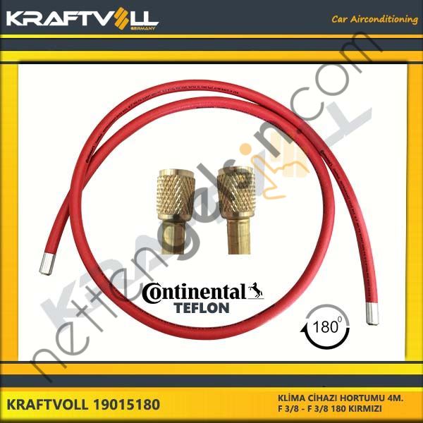 KRAFTVOLL 19015180 KLIMA GAZ BASMA HORTUMU 4000 MM F 3/8 X F 3/8 180° KIRMIZI CONTINENTAL  GENEL BİNEK KLİMA HORTUMU